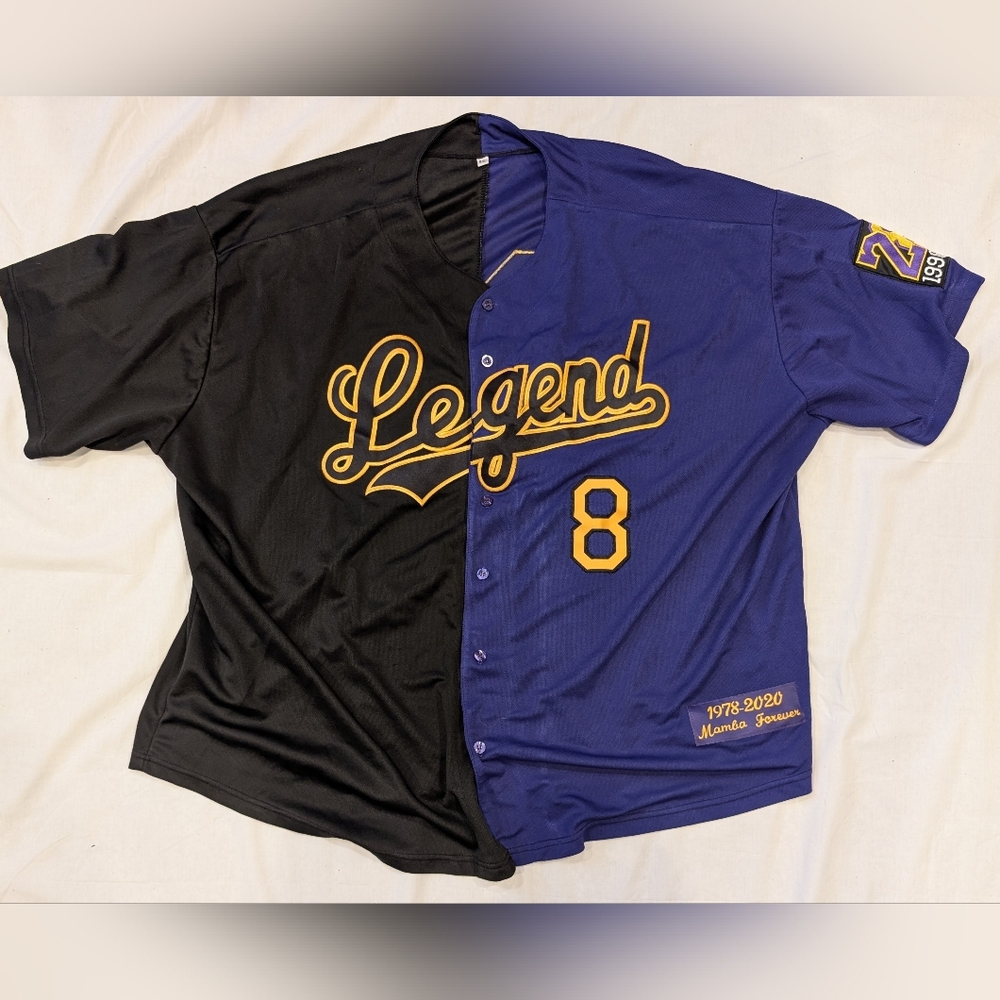 Kobe Bryant #24 Split Baseball Jersey (5X)